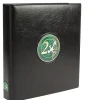 Schwäbische Albumfabrik Safe 7343 Premium Münzalbum "2 Euro Universal" + 2 x Münzhüllen 7393S mit farbigen Vordruckblättern + Sticker-Set Flaggen - Jahreszahlen