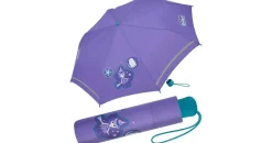 Scout Kinder-Taschenschirm mit reflektierenden Streifen Purple Magic