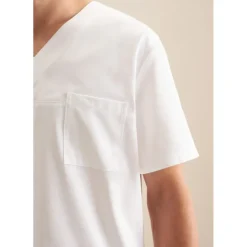 Seidensticker SEIDENSTICKER, Herren, Gr. XL (43-44), normale Ärmellängen, weiß, 60% Baumwolle, 40% Polyester, unifarben, regular fit, V-Ausschnitt, gerader Abschluss, Hemden, Kasack Uni