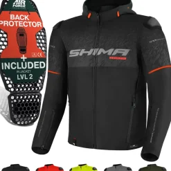 SHIMA Drift+ Textiljacke Schwarz/Rot 3XL