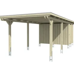 SKANHOLZ Carport Emsland 3,54 x 8,46 m grau mit Abstellraum