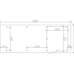 SKANHOLZ Carport Emsland 3,54 x 8,46 m grau mit Abstellraum