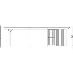 SKANHOLZ Carport Emsland 3,54 x 8,46 m grau mit Abstellraum