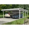 SKANHOLZ Carport Emsland 6,13 x 8,46 m weiß mit Abstellraum