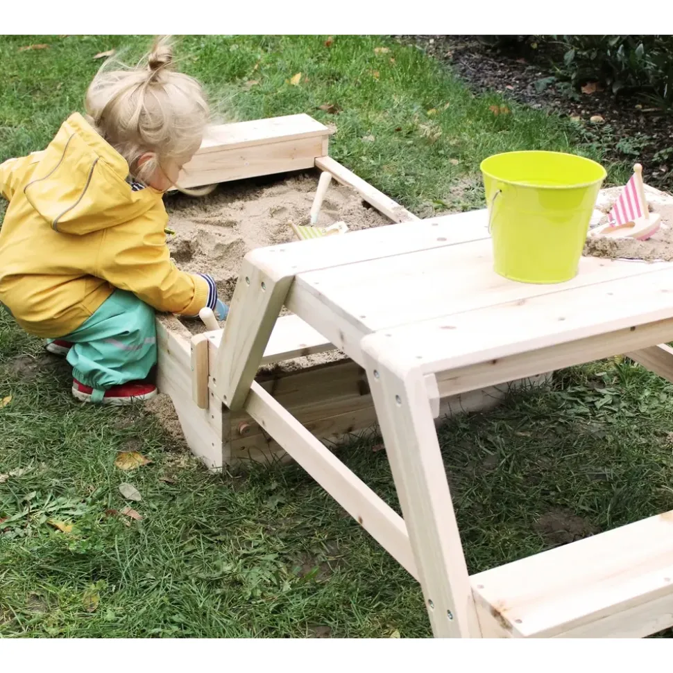 Small Foot Company Sandkasten mit Sitzgruppe und Matschtisch beige