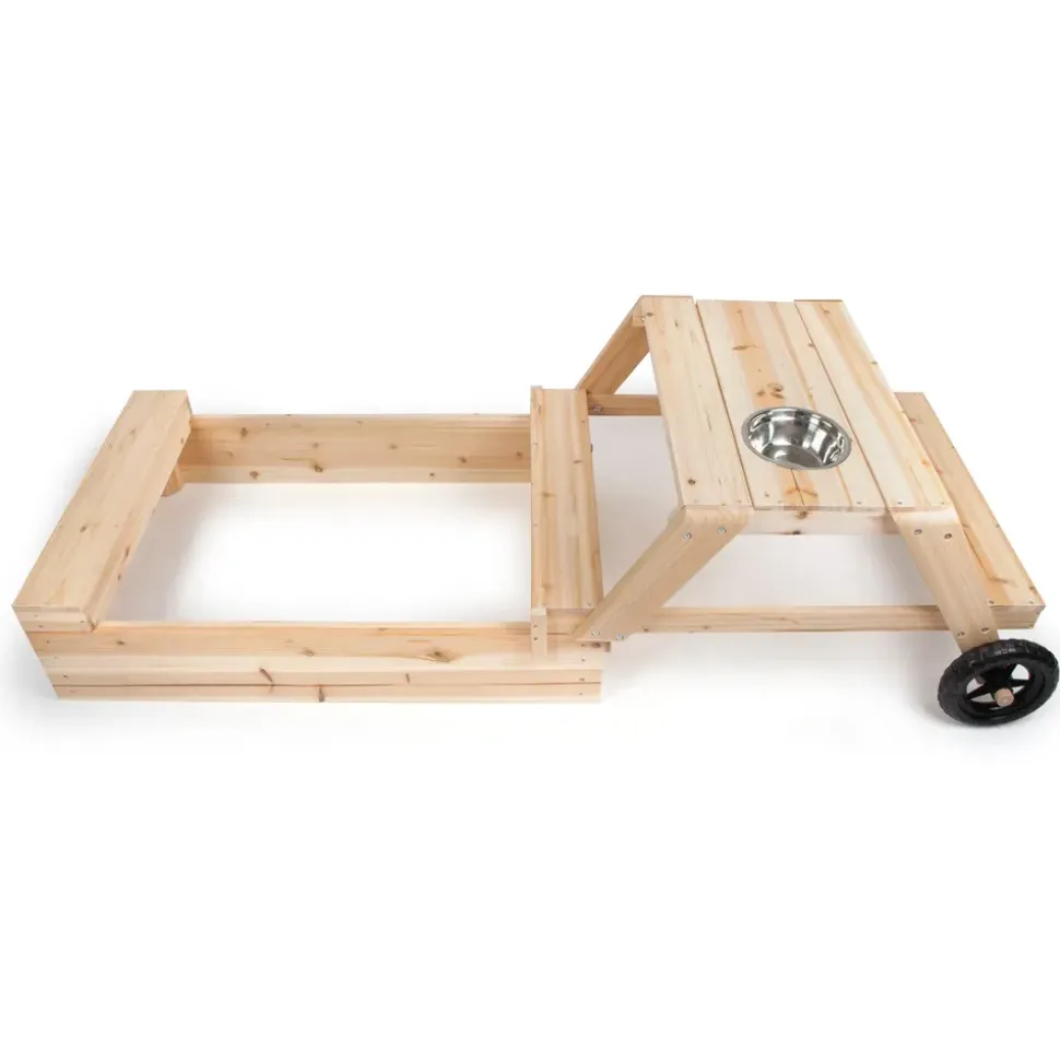 Small Foot Company Sandkasten mit Sitzgruppe und Matschtisch beige