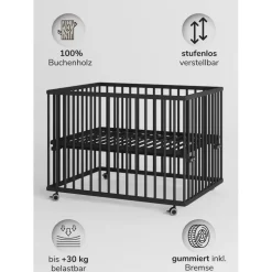 Sämann Laufgitter Matratze SleepPlus, Lattenrost Sprossen Black Edition Premium | Gr.: 75x100 cm,