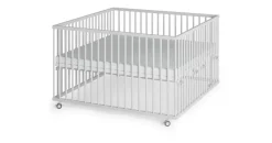 Sämann Laufgitter weiß Premium – make a difference. Holz, Echtholz,Buche, 120x74x120 cm Babymöbel, Laufstall Baby