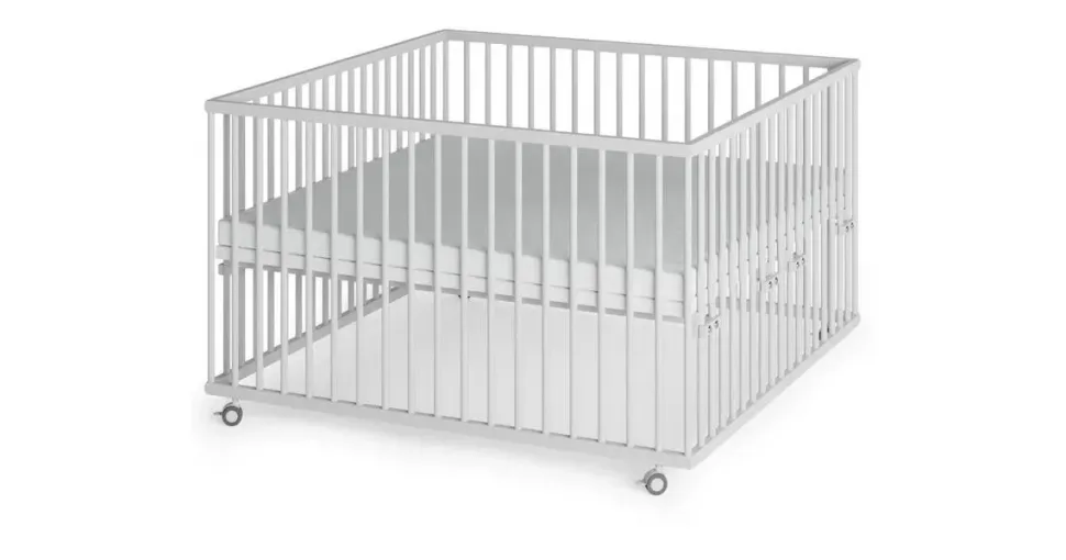 Sämann Laufgitter weiß Premium – make a difference. Holz, Echtholz,Buche, 120x74x120 cm Babymöbel, Laufstall Baby
