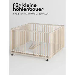 Sämann Laufgitter XXL Sprossen sahara dust/natur, Premium Kollektion | Gr.: 120x120 cm,