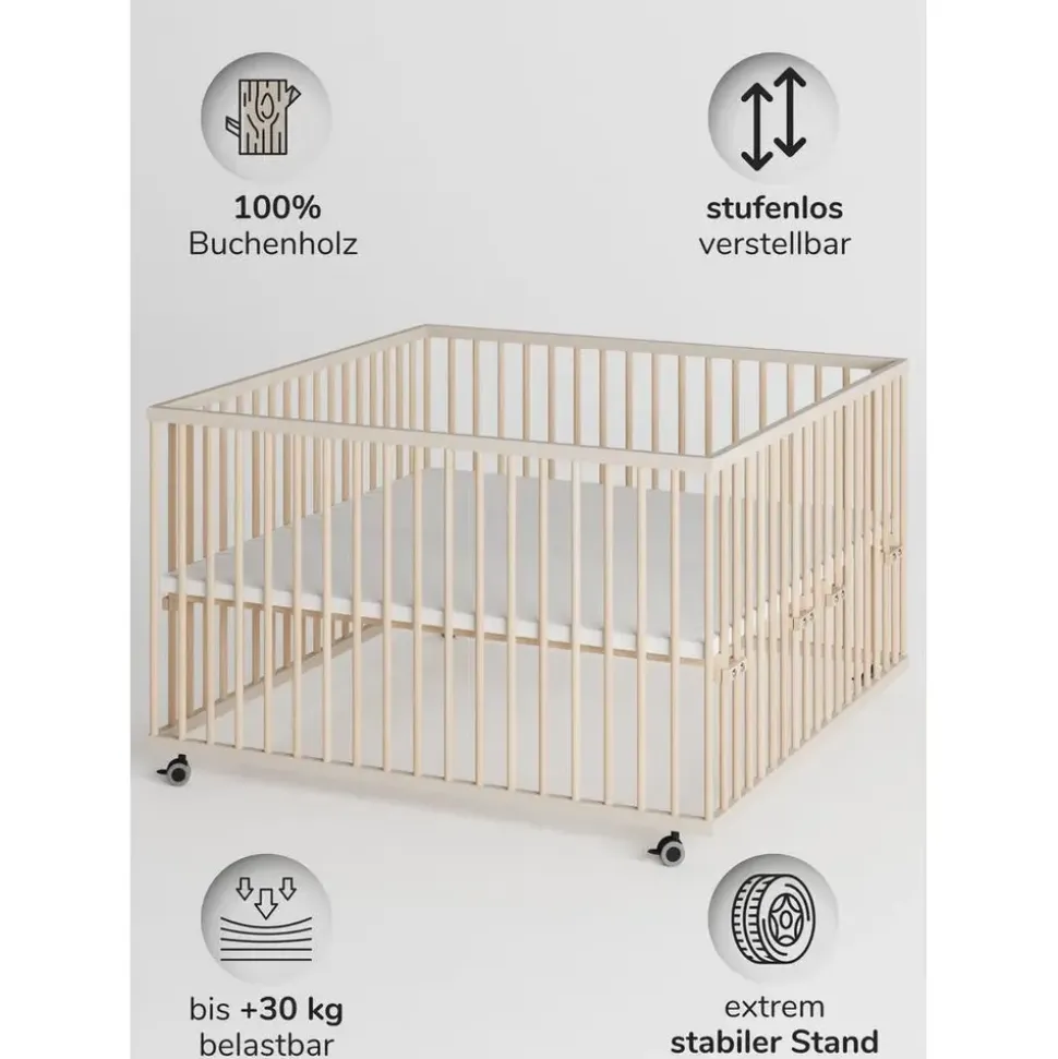 Sämann Laufgitter XXL Sprossen sahara dust/natur, Premium Kollektion | Gr.: 120x120 cm,