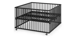 Sämann & Schlupfsprossen - Black Edition - Premium | Gr.: 120x120 cm Babymöbel, Laufstall Baby