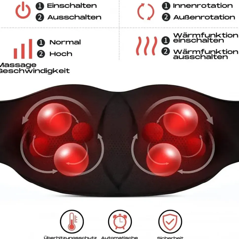 Smartec Shiatsu Nacken-Schulter-Massagegerät mit HeatFlow