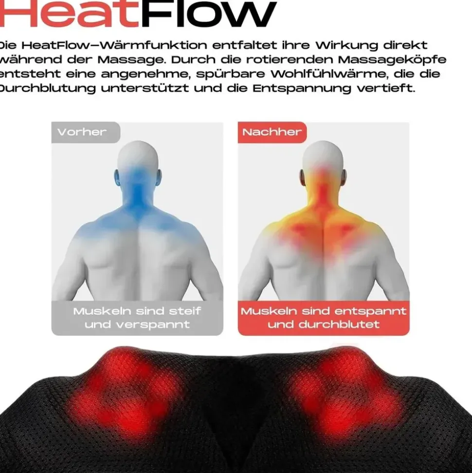 Smartec Shiatsu Nacken-Schulter-Massagegerät mit HeatFlow