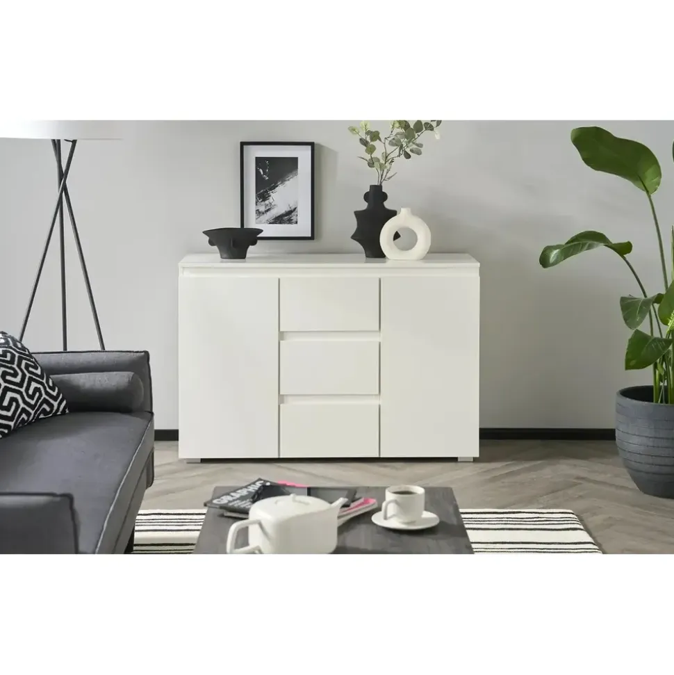 Smart Kommode 120 x 80 x 40 cm weiß