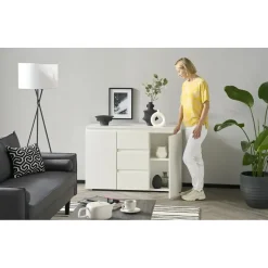 Smart Kommode 120 x 80 x 40 cm weiß