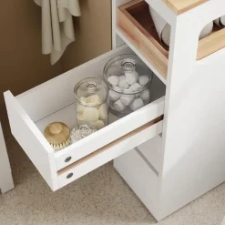 SoBuy Badezimmerschrank mit Rollen, und 3 Schubladen 65x23x82cm Badezimmer,