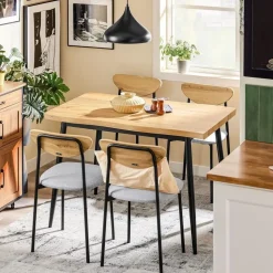 SoBuy Essgruppe Esstisch Set 5-teilig Bartisch mit 4 Stühlen