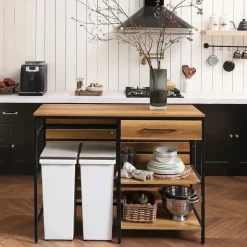 SoBuy Kücheninsel Vintage Braun