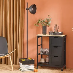 SoBuy Küchenwagen mit Rollen, Schwarz, 68x85x38cm, bis 50kg