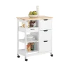 SoBuy Küchenwagen mit Rollen, Weiß 68x85x38cm, bis 50kg