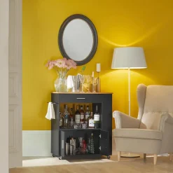 SoBuy Küchenwagen Schwarz