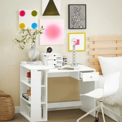 SoBuy Schreibtisch FWT35-W Weiß