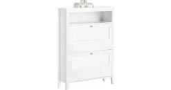 SoBuy Schuhschrank FSR152 80 x 108 x 25 cm mit 2 Klappen / weiß
