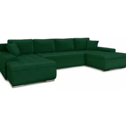 Sofnet Wohnlandschaft 7-Sitzer Textil U-Form Grün