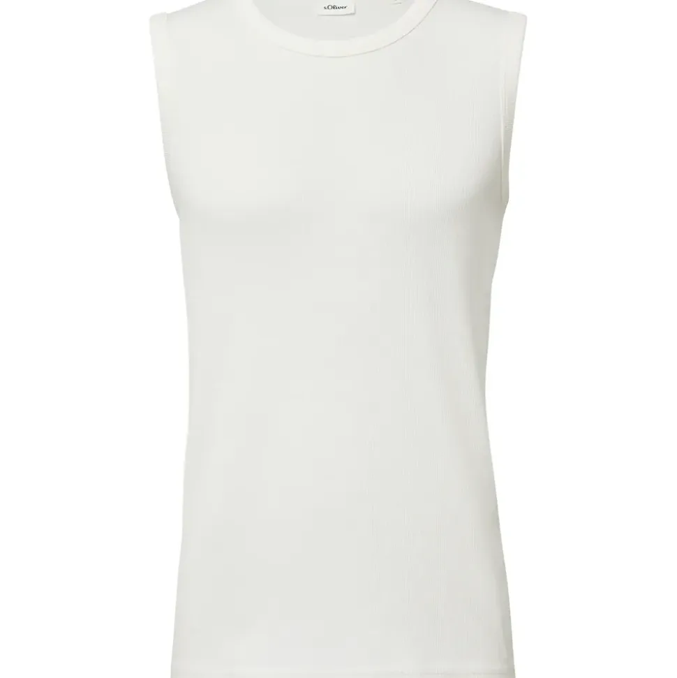 s.Oliver Jersey-Tanktop mit Rippstruktur - weiß - 3XL