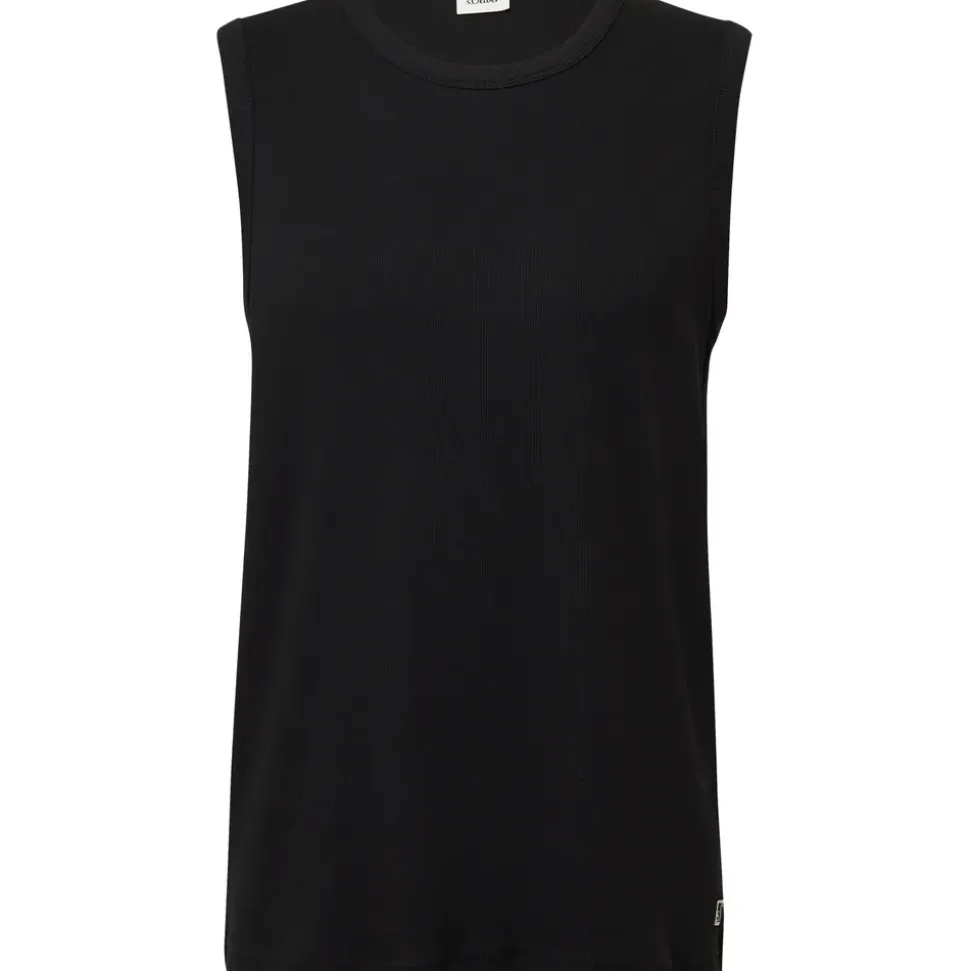 s.Oliver Jersey-Tanktop mit Rippstruktur - schwarz - XXL