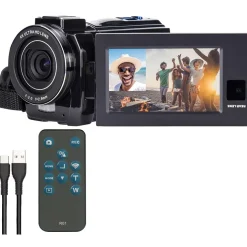 Somikon Dual-Lens-4K-UHD-Camcorder schwarz