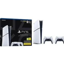 Sony PlayStation 5 Digital Edition 825 GB Weiß + 2 DualSense-Controller