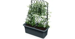 Spetebo Kunststoff Blumenkasten 80 x 59 cm Schwarz