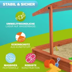 Spielwerk® Sandkasten Max 140 x 140 cm