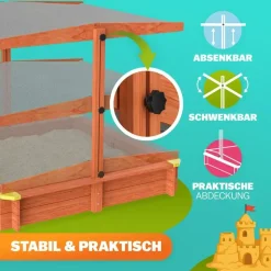 Spielwerk® Sandkasten Max 140 x 140 cm