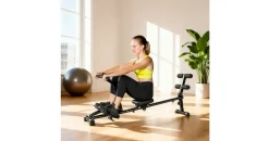 sportnow 2 in 1 Rudergerät Schwarz