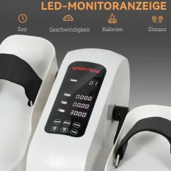 sportnow Mini Ellipsentrainer Untertisch Elektrischer Crosstrainer Weiß