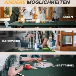 sportnow Tischtennisplatte Klappbar Grün