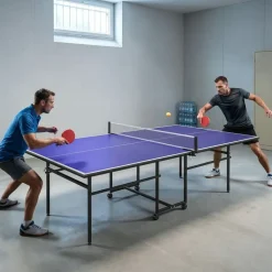 sportnow Tischtennisplatte Klappbar Indoor mit Rollen Blau