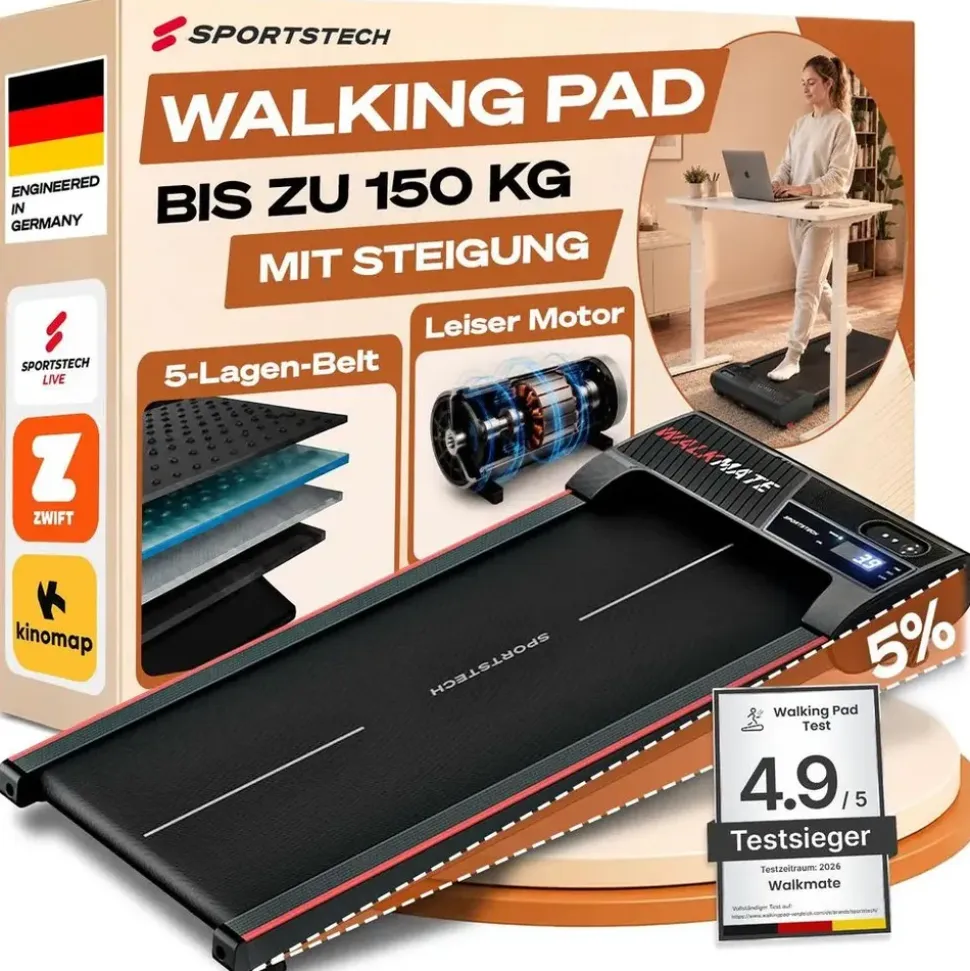 Sportstech Walking Pad Walkmate Schwarz
