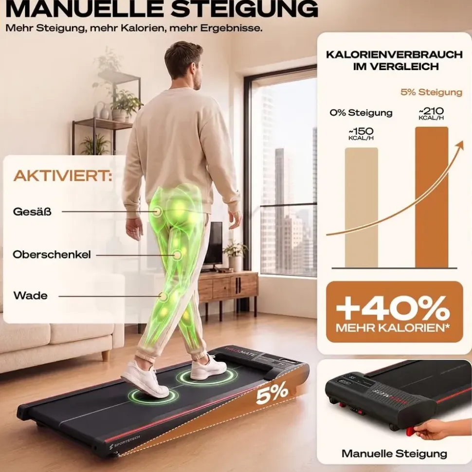 Sportstech Walking Pad Walkmate Schwarz
