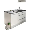 Stella Trading Kücheninsel JAZZ 145 cm Weiß Hochglanz