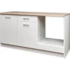 Stella Trading Küchenleerblock 160 cm weiß/sonoma eiche