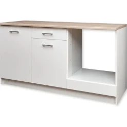 Stella Trading Küchenleerblock 160 cm weiß/sonoma eiche