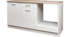 Stella Trading Küchenleerblock 160 cm weiß/sonoma eiche