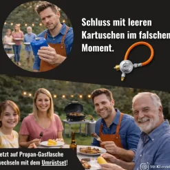 stellfeld & ernst gmbh Umrüstset von Schraub-Kartusche auf Gasflasche für Camping Grills und K...