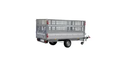 STEMA PKW-Anhänger "BASIC SH 1300-25-13" KFZ-Anhänger inkl. Gitteraufsatz und Flachplane silberfarben