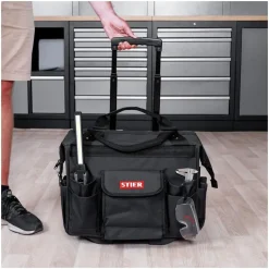 Stier Werkzeugtrolley Premium+ leer schwarz 19 Fächer