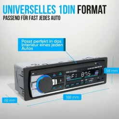 strex Autoradio Bluetooth für alle Fahrzeuge - USB, AUX und Freisprecheinrichtung - Fernbedienung, - EIN-DIN-Autoradio mit integriertem Mikrofon